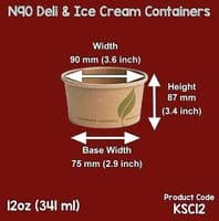 Rustic Kraft Compostable Soup & Ice Cream Containers 12oz | Pack of 25