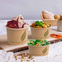 Rustic Kraft Biodegradable Compostable Soup Ice Cream & Soup Containers | 8oz | Pack of 25