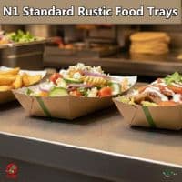 Kraft Basics Compostable & Recyclable Food Trays | Eco-Friendly Open-Top Paperboard Takeaway Trays | Plastic-Free Budget Street Food Containers