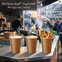 N89 16oz Compostable Coffee Cups | Single Wall Hot Cups (455ml)