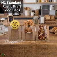 Product Title: Kraft Food Bags with NatureFlex Window | Compostable Biodegradable Paper Display Bags | Plastic-Free Grab-and-Go Deli Packaging Bulk