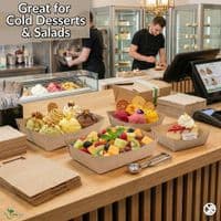 Kraft Basics Compostable & Recyclable Food Trays | Eco-Friendly Open-Top Paperboard Takeaway Trays | Plastic-Free Budget Street Food Containers