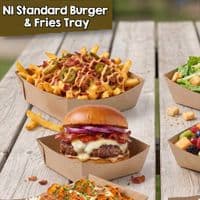 Kraft Basics Compostable & Recyclable Food Trays | Eco-Friendly Open-Top Paperboard Takeaway Trays | Plastic-Free Budget Street Food Containers