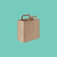 S1 Bulk Kraft Small Biodegradable Compostable Paper Handled Carrier Bags 8.5 x 7
