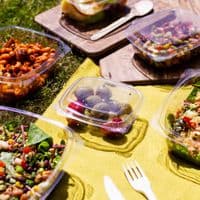 S1 Small Biodegradable Compostable Hinged Dessert Deli Salad Container 8oz x 50