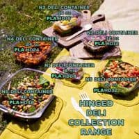 S1 Small Biodegradable Compostable Hinged Dessert Deli Salad Container 8oz x 50