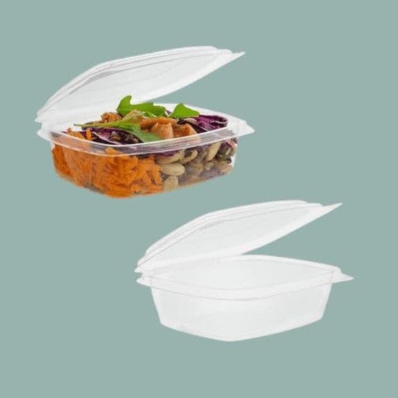 S1 Small Biodegradable Compostable Hinged Dessert Deli Salad Container 8oz x 50