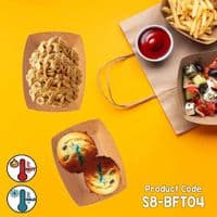 S1 Small Kraft Budget Compostable Bakery & Snack Trays 4x3