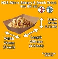 S1 Small Kraft Compostable Bakery & Snack Trays | Eco-Friendly | 238ml (8oz)