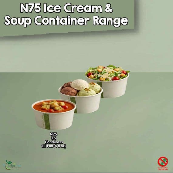 N75 Compostable Ice Cream & Small Soup Tubs | Box of 1000