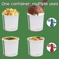 Simply White Compostable Soup & Ice Cream Containers 24oz | Pack of 25