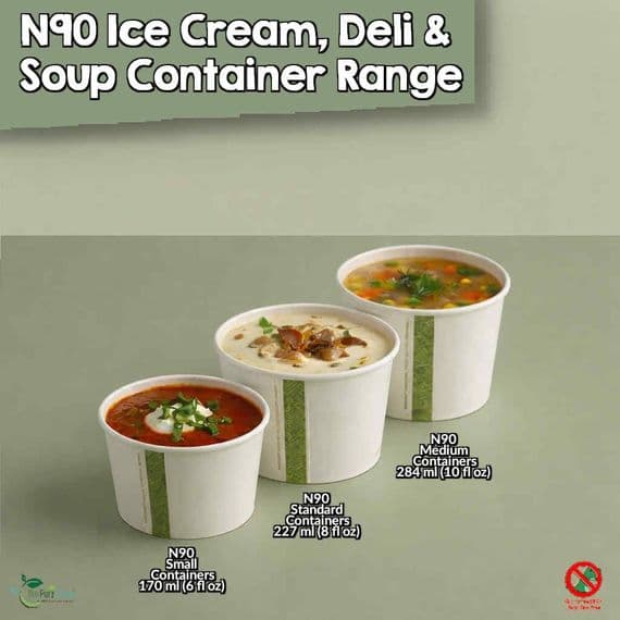 Simply White Compostable Ice Cream & Soup Containers | Box of 1000
