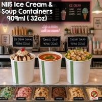 Simply White Compostable Ice Cream & Soup Containers 12oz-32oz | Box of 500