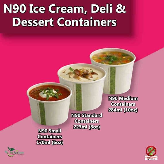 Simply White Compostable Ice Cream & Soup Containers | Pack of 50