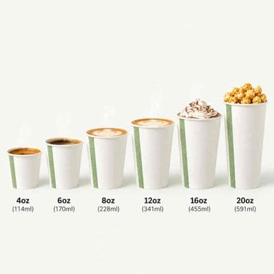 Simply White Compostable Single Wall Hot Cups | 4 to 20oz | Box of 1000