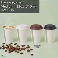 Simply White Compostable Single-Wall Paper Hot Cups (4oz to 20oz) | The Pure Option