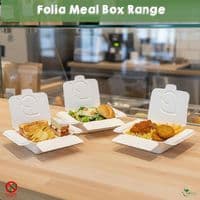 Simply White Folia Bagasse Food Box with Storage Flaps | Box of 300