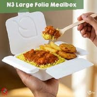 Simply White Folia Bagasse Food Box with Storage Flaps | Box of 300