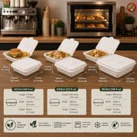 Simply White Folia Bagasse Food Box with Storage Flaps | Box of 300