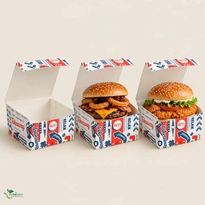 Standard Freshco Compostable Biodegradable Burger Boxes | Pack of 50