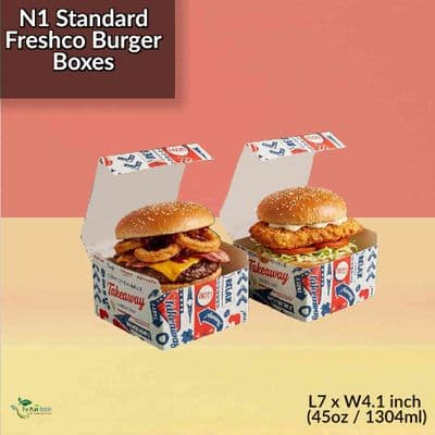 Standard Freshco Compostable Biodegradable Burger Boxes | Pack of 50
