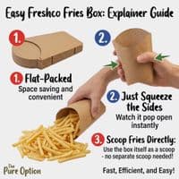Standard Kraft Compostable Chips & Fries Scoop Boxes (Pack of 50) | The Pure Option