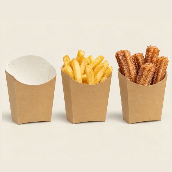 Standard Kraft Compostable Chips & Fries Scoop Boxes (Pack of 50) | The Pure Option