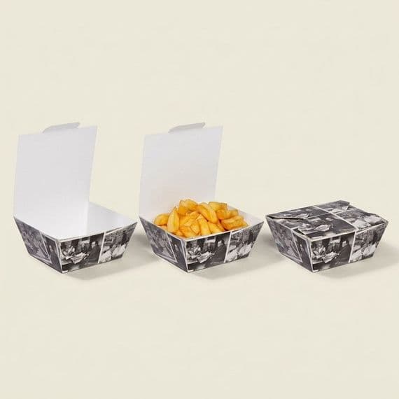 Standard Newsprint Compostable Takeaway Boxes | Pack of 50