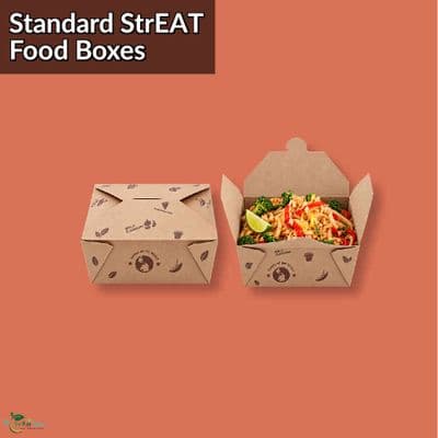 Standard StrEAT Biodegradable Compostable Disposable Food Box | Pack of 50