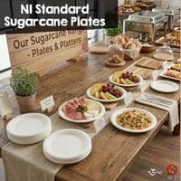 Sugarcane Bagasse Tableware Range: Eco-Friendly & Compostable | Packs of 50–125)