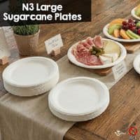 Sugarcane Bagasse Tableware Range: Eco-Friendly & Compostable | Packs of 50–125)