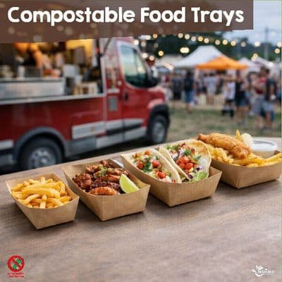 Sugarcane & Cardboard Eco-Friendly Food Trays