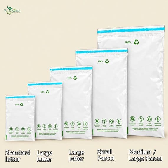 Sugarcane Compostable Mailing Bags | All Sizes (Letter to Parcel)