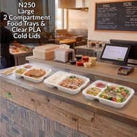 N210 Premium Sugarcane Compostable Food Trays | Oven Safe