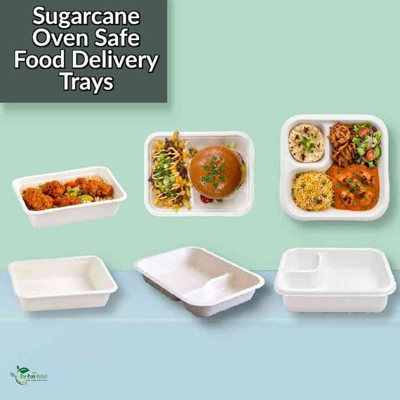 N210 Premium Sugarcane Compostable Food Trays | Oven Safe