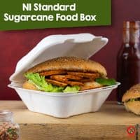 Purely White Sugarcane Takeaway Boxes | Compostable & Leak-Proof