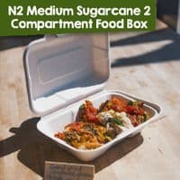 Purely White Sugarcane Takeaway Boxes | Compostable & Leak-Proof