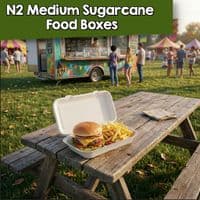 Purely White Sugarcane Takeaway Boxes | Compostable & Leak-Proof