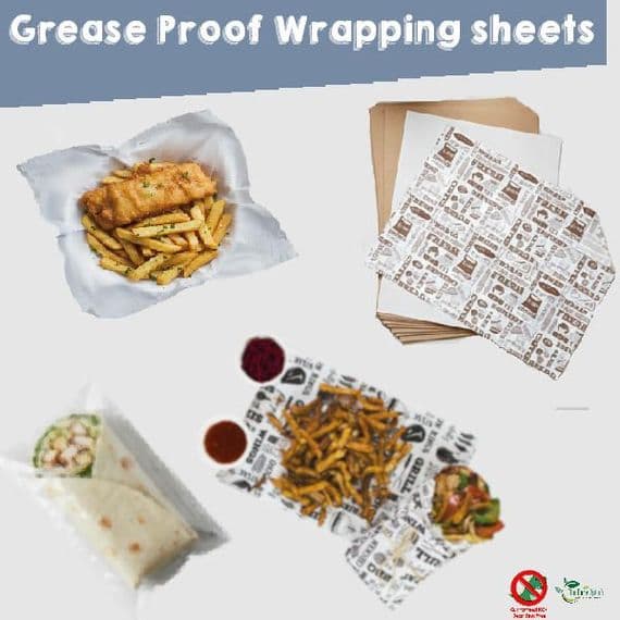 Sustainable Compostable Greaseproof Food Wrap Sheets (8 types to choose from)
