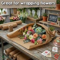 Sustainable Kraft Wrapping Paper Roll | 100% Home Compostable | 200m