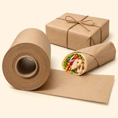Sustainable Kraft Wrapping Paper Roll |  100% Compostable & Plastic-Free | 200 Meters