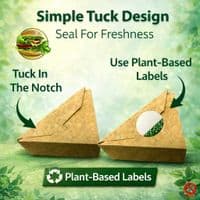 Compostable Kraft Sandwich Wedge Boxes | UK Made | The Pure Option