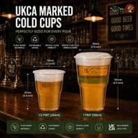 UKCA Bulk Corn Biodegradable Compostable Disposable Half & Pint Cups
