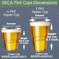 UKCA Bulk Corn Biodegradable Compostable Disposable Half & Pint Cups