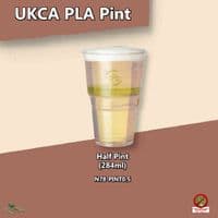 UKCA Bulk Corn Biodegradable Compostable Disposable Half & Pint Cups