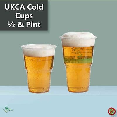 UKCA Bulk Corn Biodegradable Compostable Disposable Half & Pint Cups