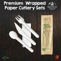 Paper Biodegradable Cutlery | 50 Pack Eco-Friendly Utensils