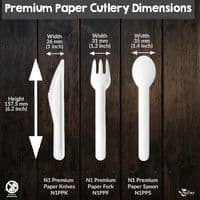Paper Biodegradable Cutlery | 50 Pack Eco-Friendly Utensils