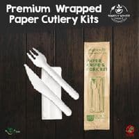 Paper Biodegradable Cutlery | 50 Pack Eco-Friendly Utensils