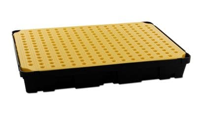 100ltr Spill Tray with Platform (Pack of 2) - ST1-100-YE-BK-DP